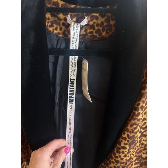 Mistress Rocks Faith velvet leopard print blazer long sleeves size S - $97 NEW - Picture 5 of 10